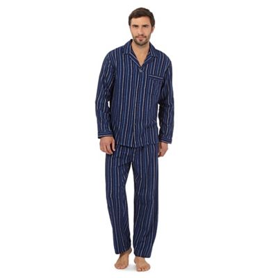 Big and tall big and tall navy stripped cotton pyjama set